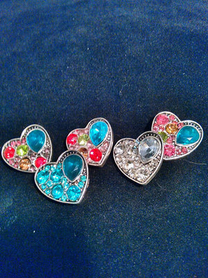 HOT NEW SNAP AND SWITCH 18mm  Snaps multiple colors Rhinestone hearts