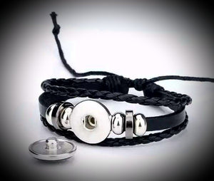 Black adjustable noosa 18mm snap bracelet