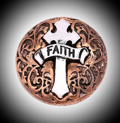 Deluxe 18mm noosa snap cross and faith multicolored