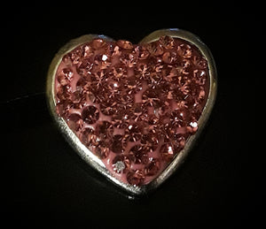 18mm noosa snap pink rhinestone heart