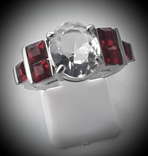 Red and white ring size 9