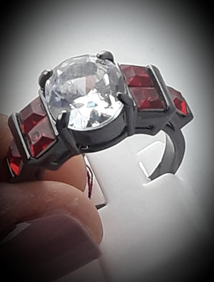 Red and white ring size 9