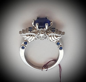 Angel wings and skull ring size 8