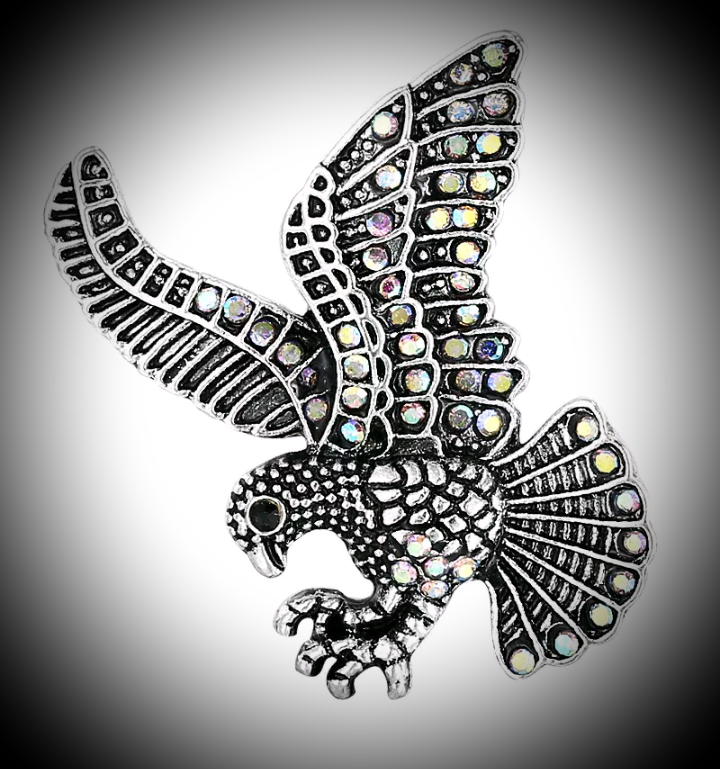 Deluxe sized 18mm eagle noosa snap with rhinestones
