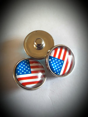 18mm noosa snaps USA flag