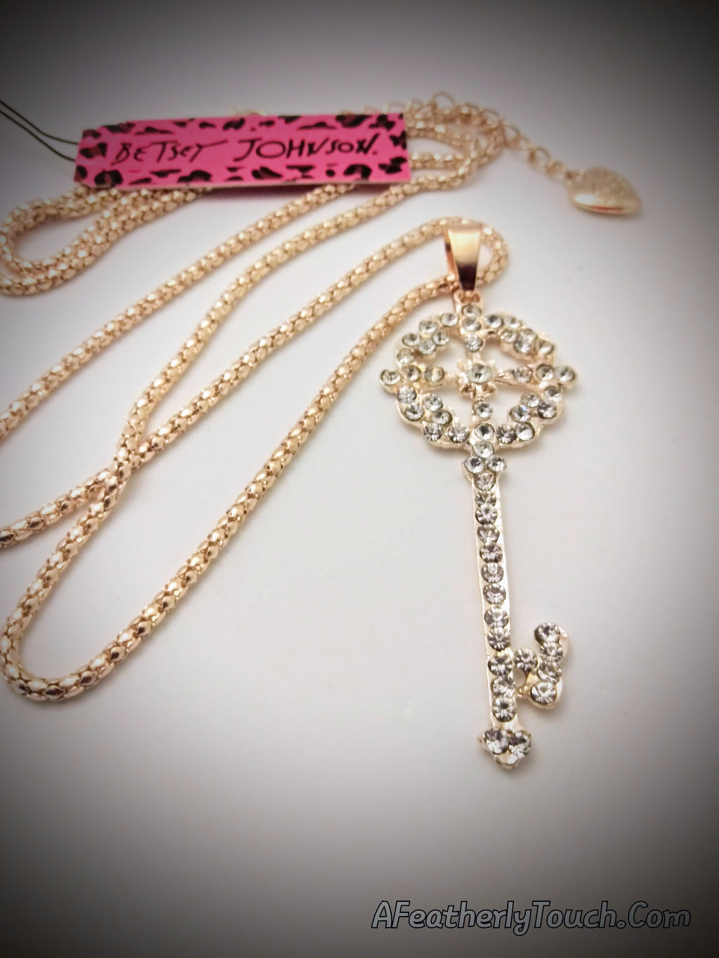 Betsey Johnson crystal rhinestone key