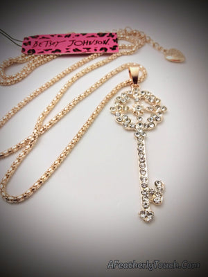 Betsey Johnson crystal rhinestone key