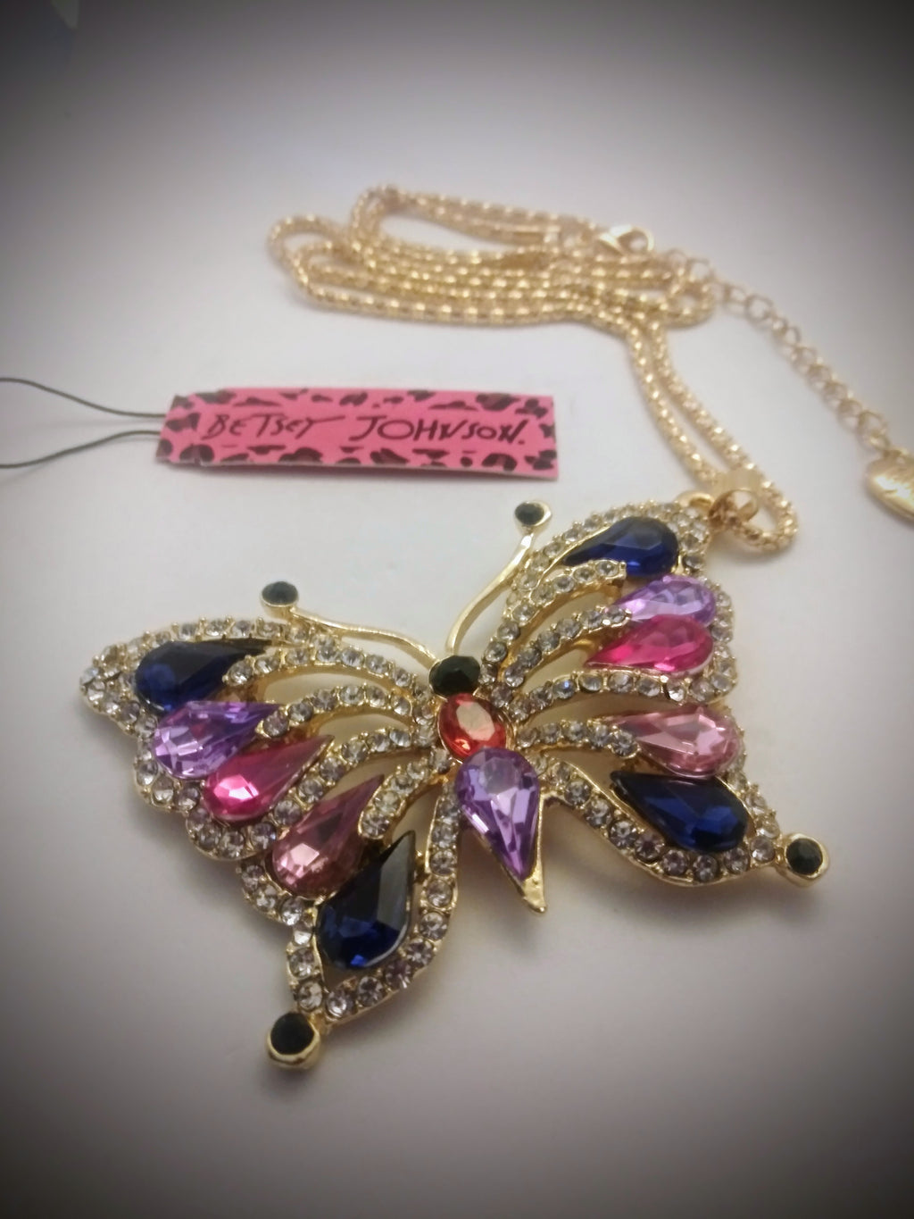 Elegant Betsey Johnson Butterfly Pendant