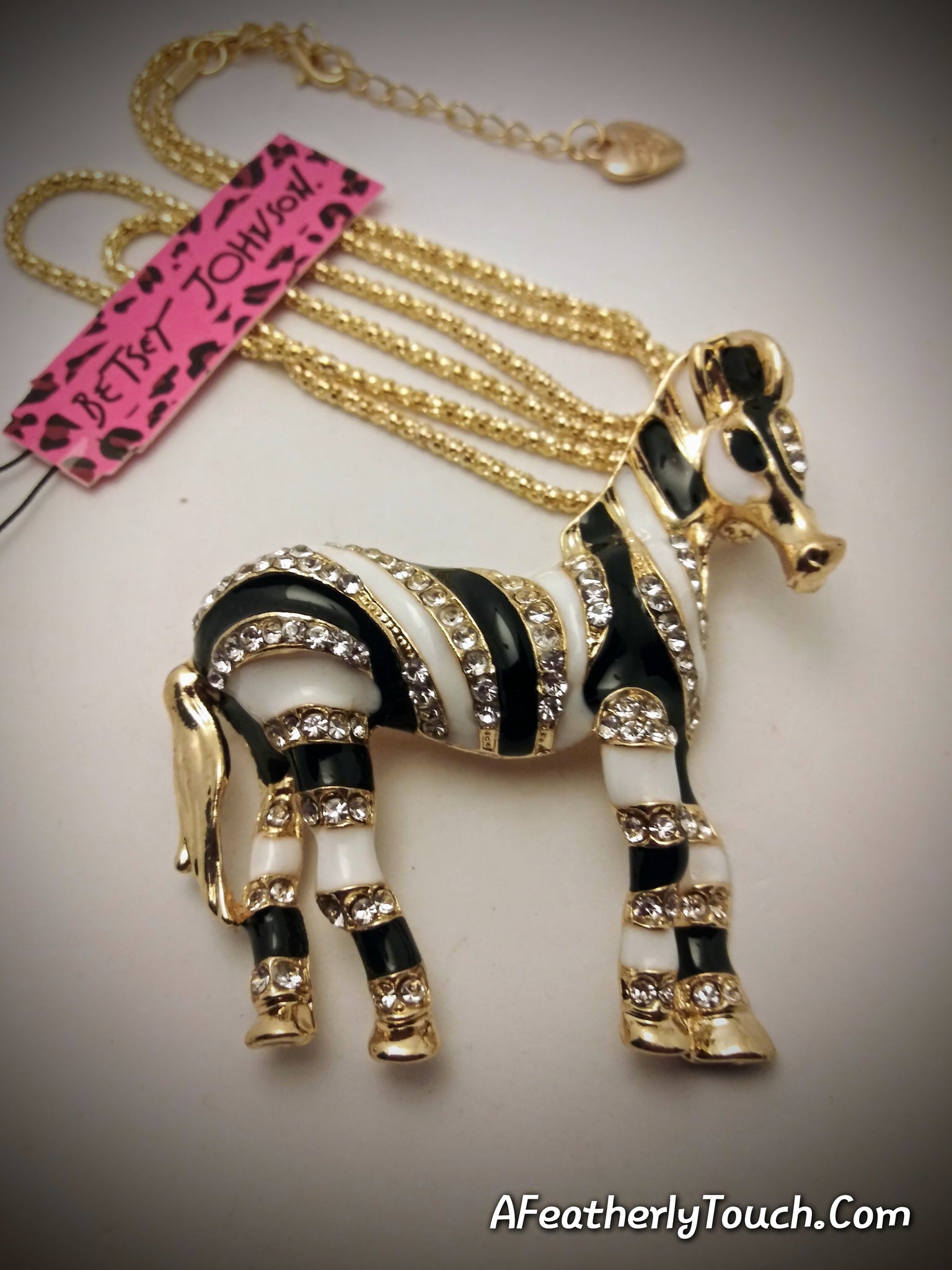 Beautiful and Unique Betsey Johnson Zebra Broach/Pendant