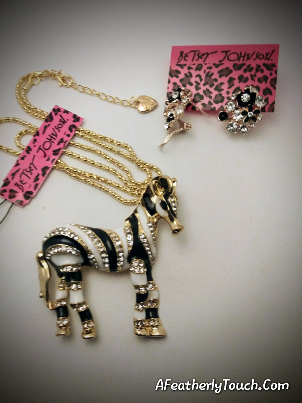 Beautiful and Unique Betsey Johnson Zebra Broach/Pendant