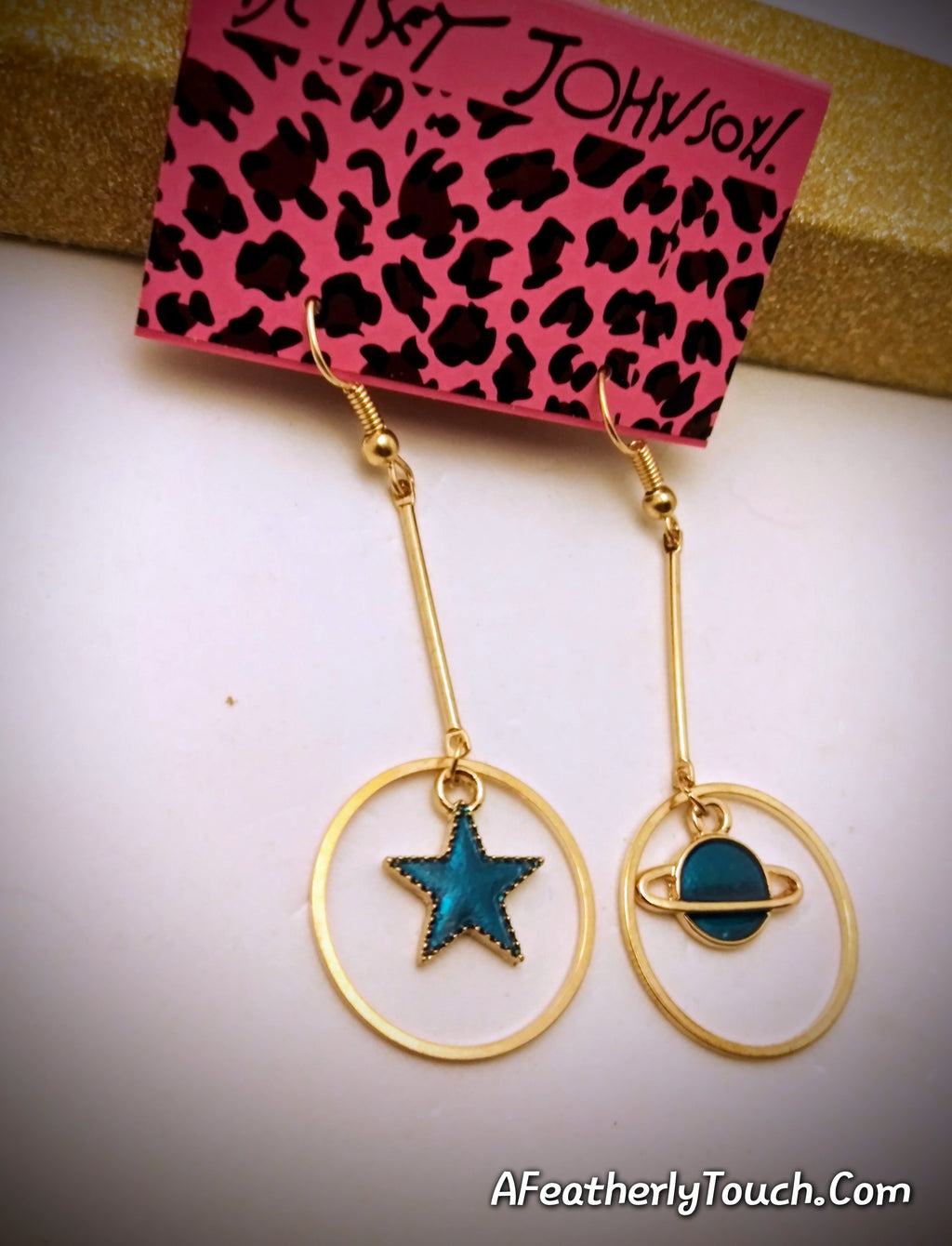 Beautiful Betsey Johnson Unique Planet and Star Earrings