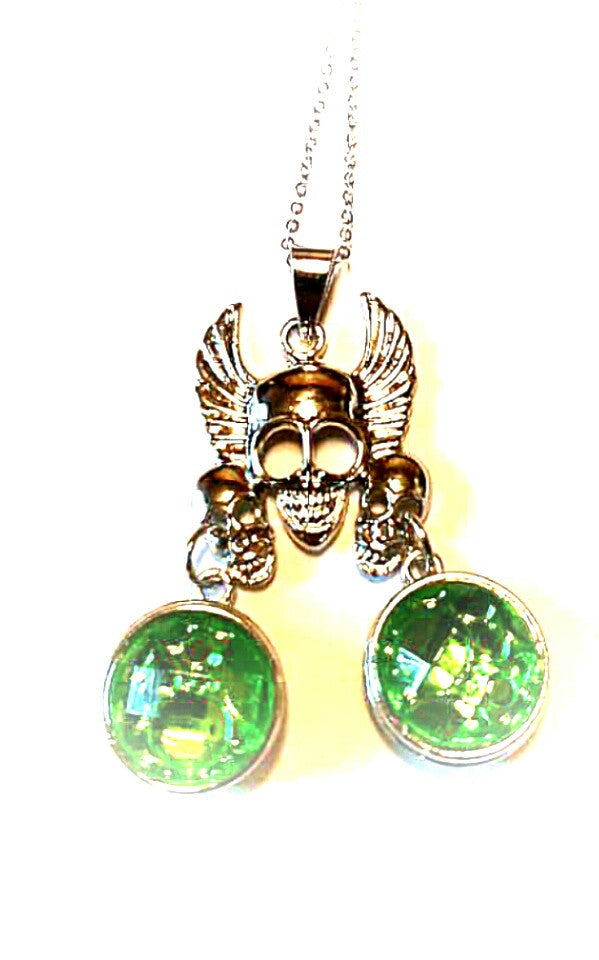 Skull Snap N Switch Necklace With two 18mm Snaps