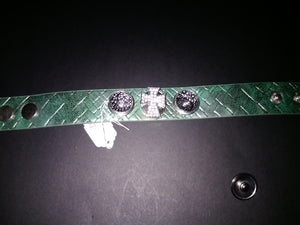 Hot fashion Leather bracelet with 3 18mm removable snaps