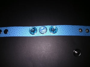 Hot fashion Leather bracelet with 3 18mm removable snaps