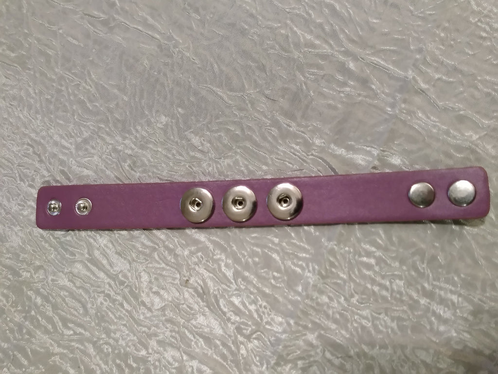 Hot 🔥 new snap jewelry Leather bracelet 18mm snaps Purple