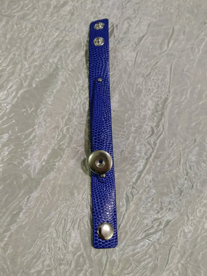 Hot 🔥 new snap jewelry Leather Blue bracelet 18mm snap