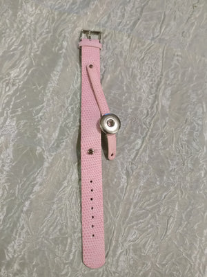 Hot 🔥 new snap jewelry Leather pink bracelet 18mm snap