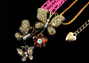 Betsey Johnson crystal rhinestone butterflies