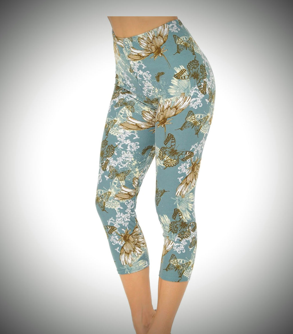 Buttercream soft leggings elegant butterflies