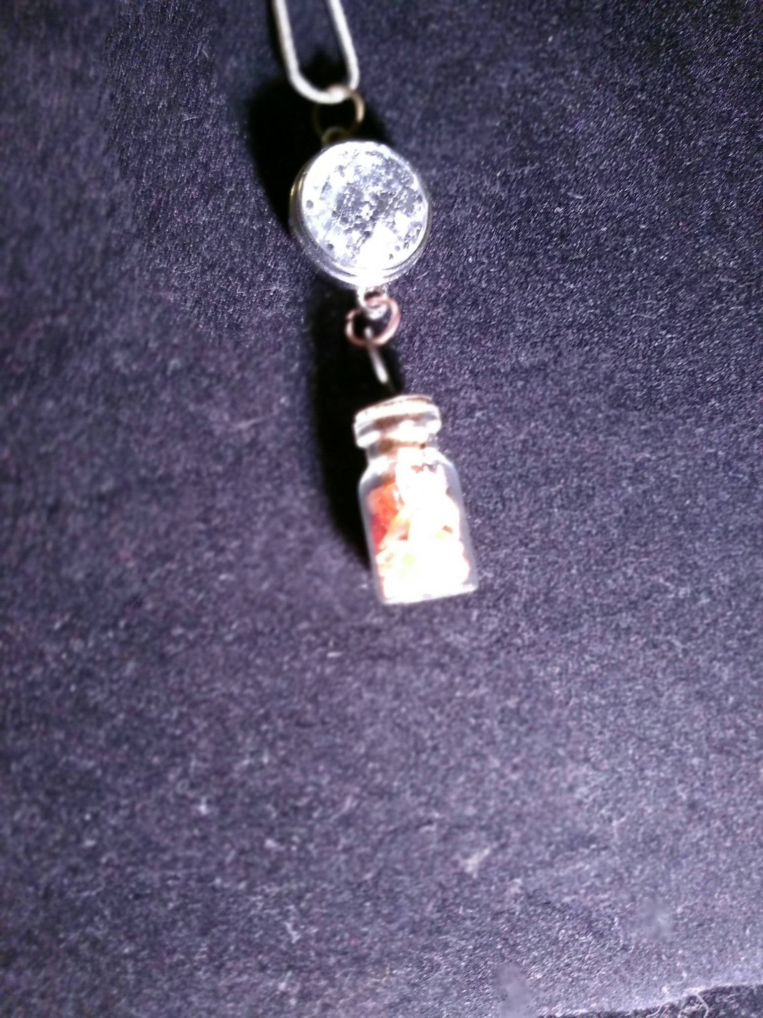 Crystals in a bottle citrine necklace with removable snap