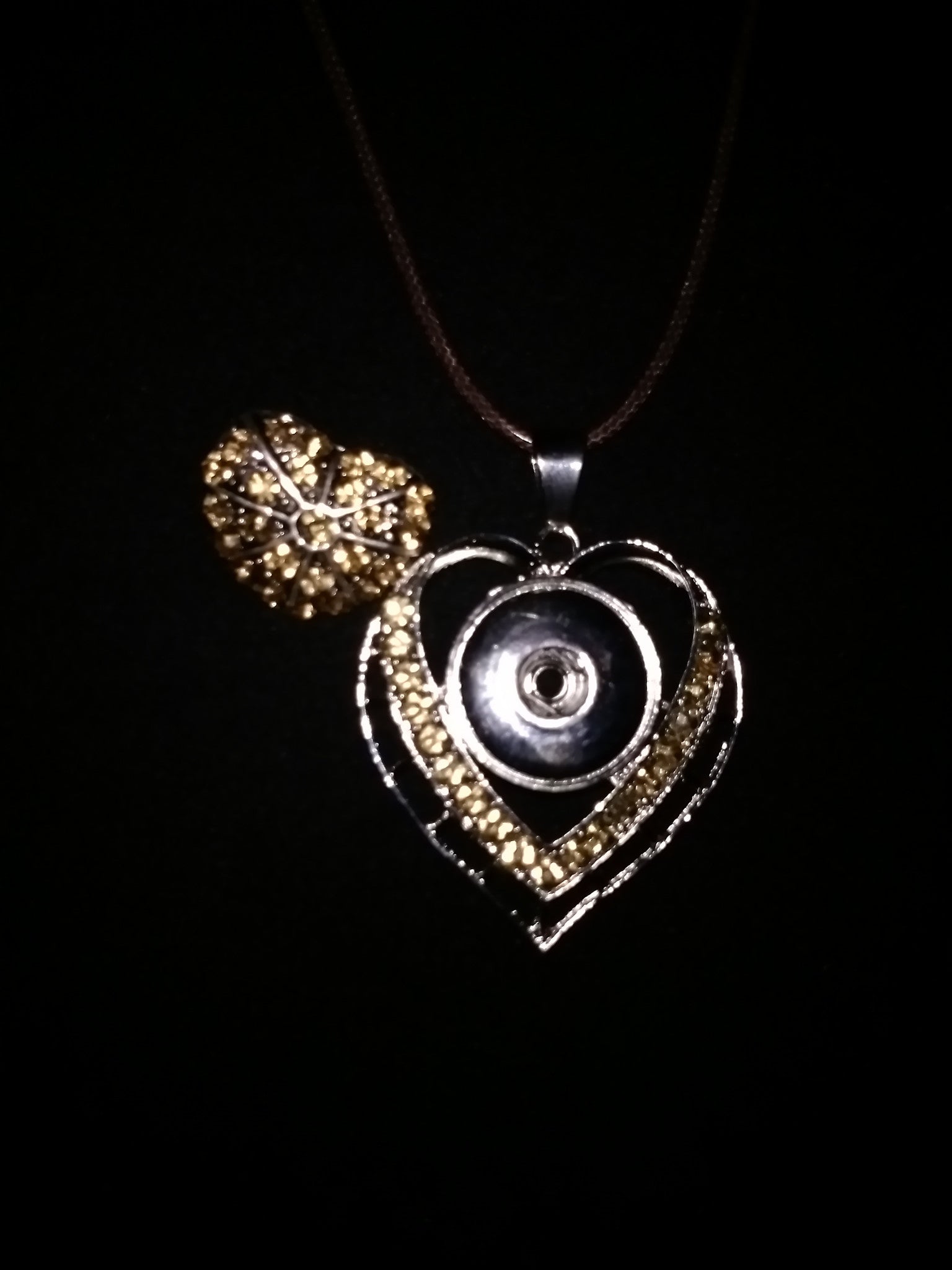 Hot 🔥 new snap jewelry heart pendant