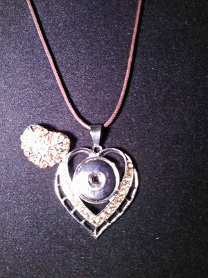 Hot 🔥 new snap jewelry heart pendant