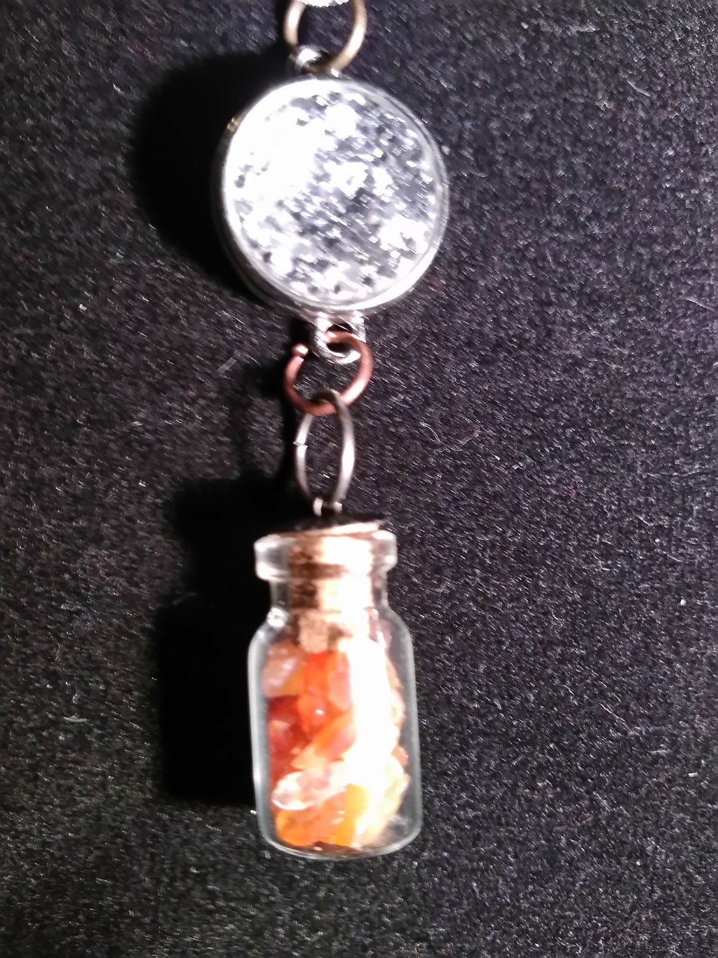 Crystals in a bottle citrine necklace with removable snap