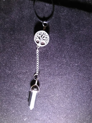 Crystal Hematite necklace with removable tree of life snap