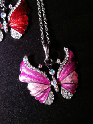 Beautiful butterfly pendants with Rhinestones