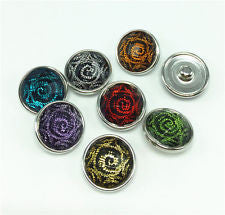 HOT NEW FASHION SNAP AND SWITCH 18mm Snaps with punk swirl design in multiple colors